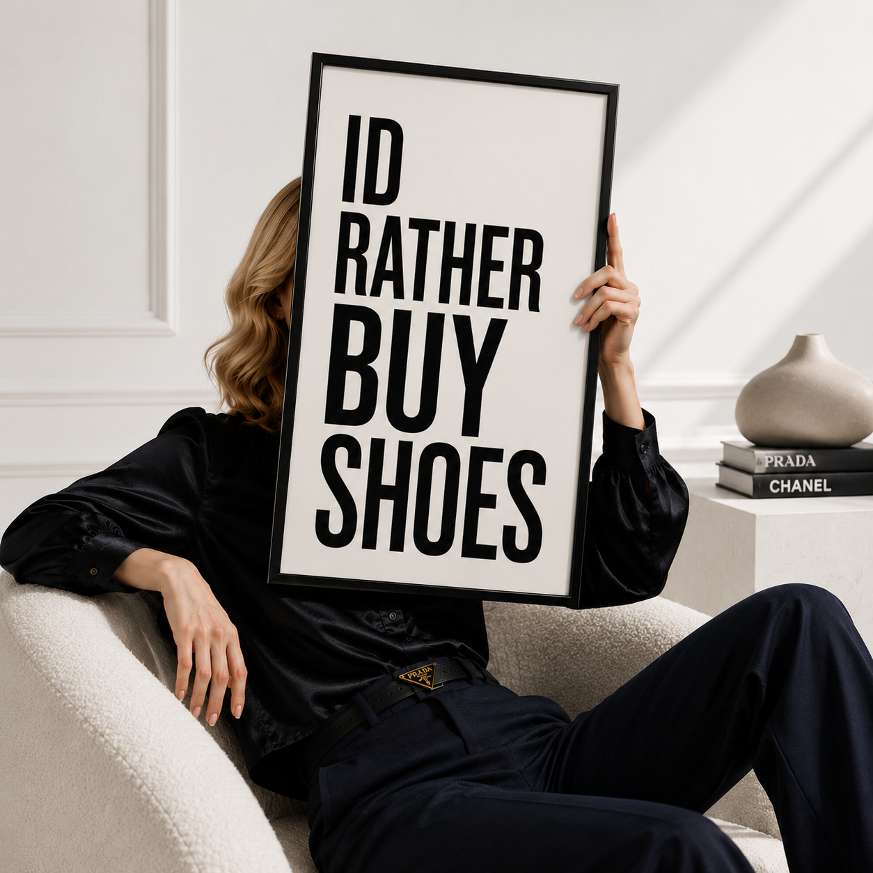 ID Rather Buy Shoes Wall Art | Fashion Digital Download | Closet & Dressing Room Decor