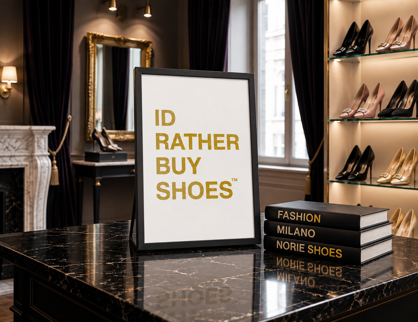 I’d Rather Buy Shoes Wall Art | Fashion Digital Download | Luxury Closet & Dressing Room Decor
