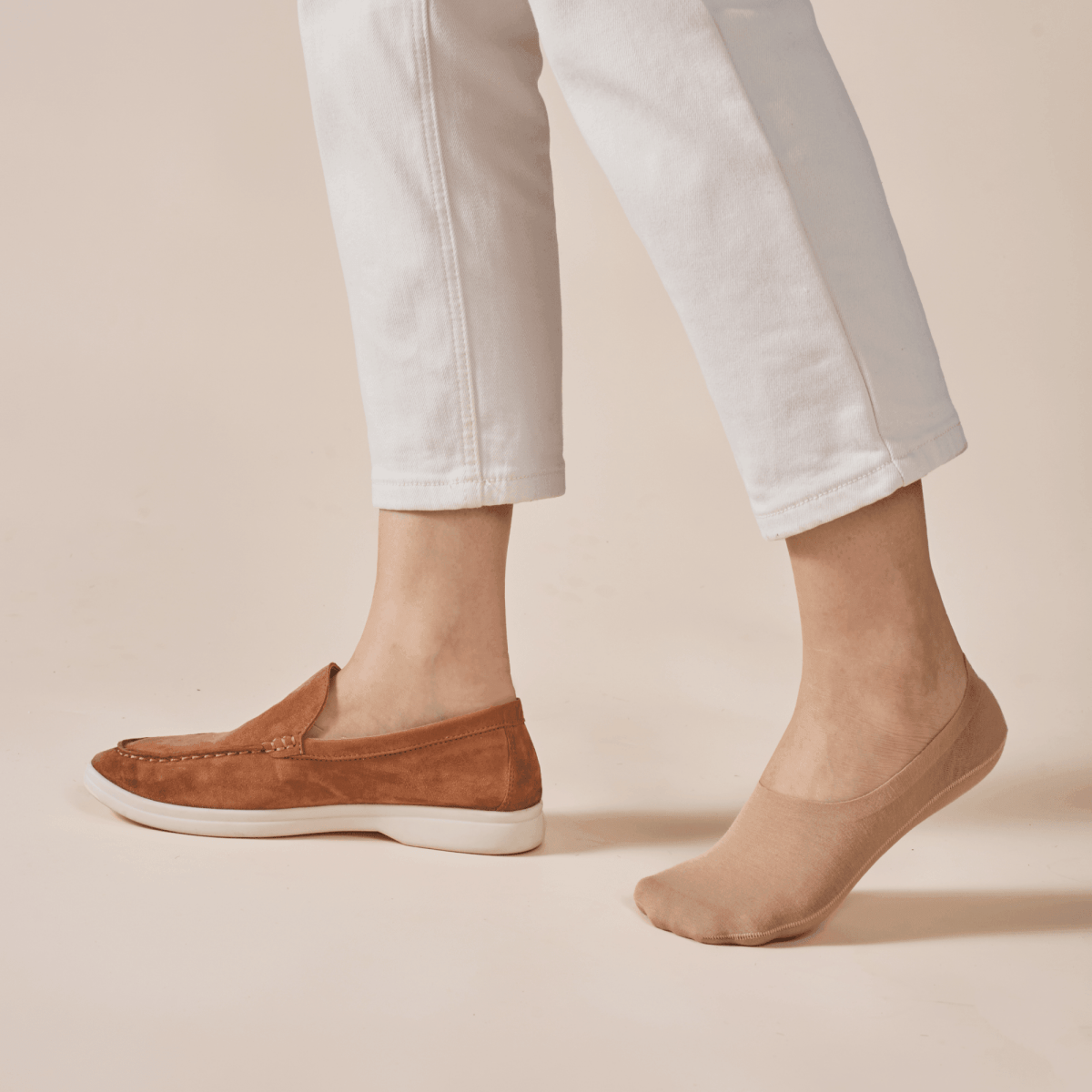 Unisex Cotton No Show Socks 10-Pack | Almond Beige